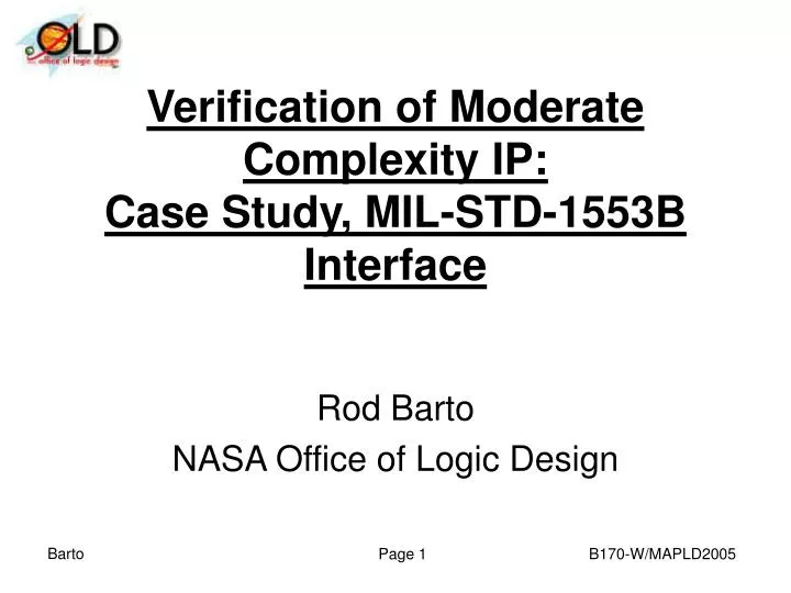 verification of moderate complexity ip case study mil std 1553b interface