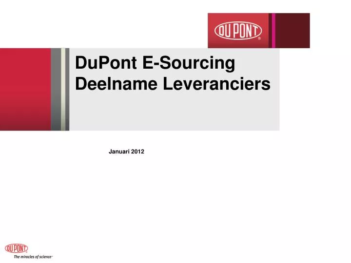 dupont e sourcing deelname leveranciers