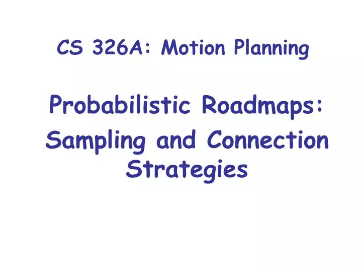 cs 326a motion planning