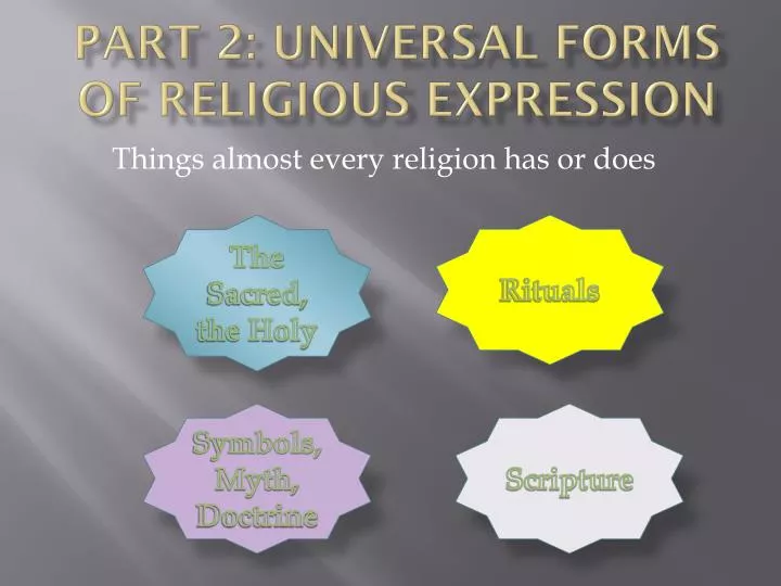 part 2 universal forms of religious expression