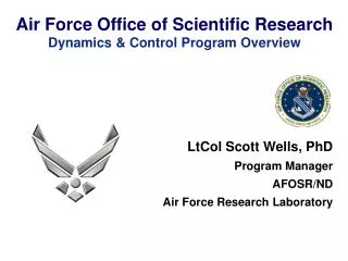Air Force Office of Scientific Research Dynamics &amp; Control Program Overview