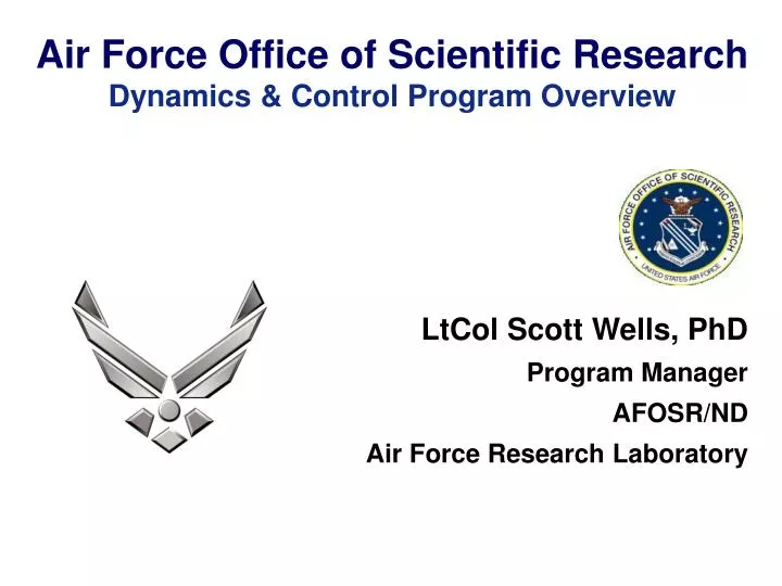 air force office of scientific research dynamics control program overview