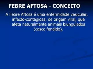 febre aftosa conceito