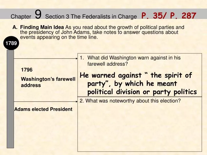 chapter 9 section 3 the federalists in charge p 35 p 287