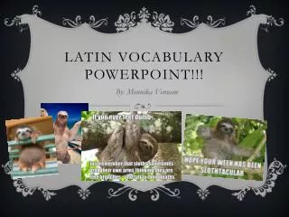 Latin Vocabulary Powerpoint !!!