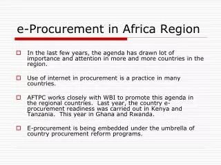 e-Procurement in Africa Region