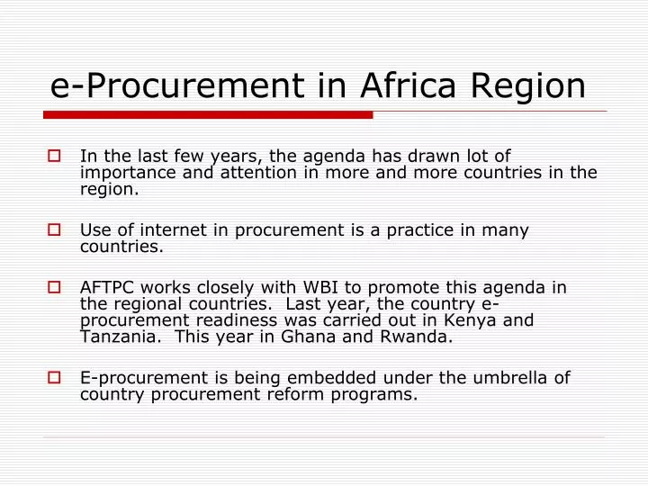 e procurement in africa region