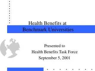 Health Benefits at Benchmark Universities