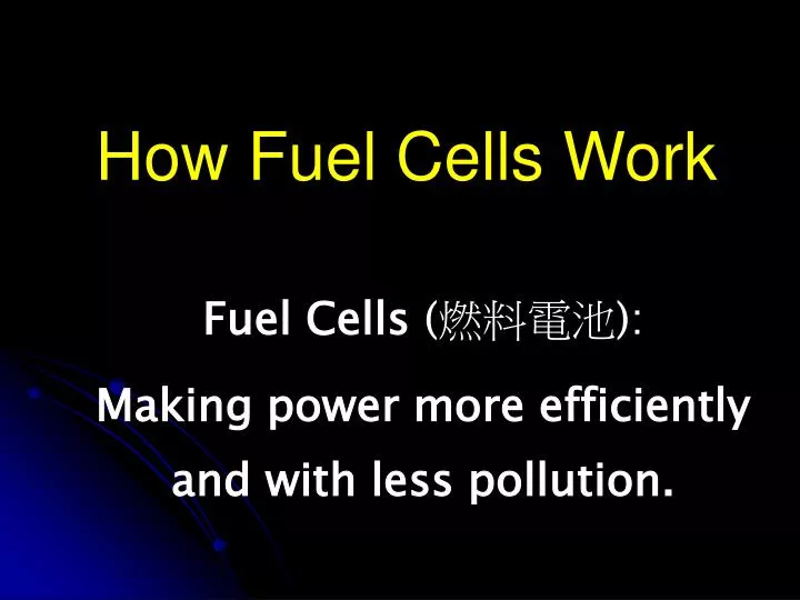 how fuel cells work