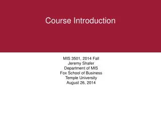 Course Introduction