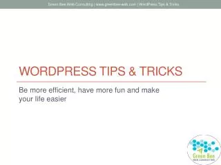 WordPress tips &amp; tricks
