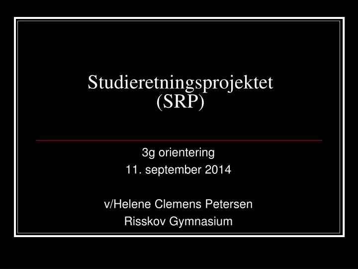 studieretningsprojektet srp