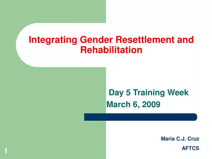 integrating gender resettlement and rehabilitation