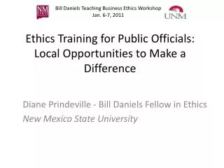 Ethics Training for Public Officials: Local Opportunities to Make a Difference