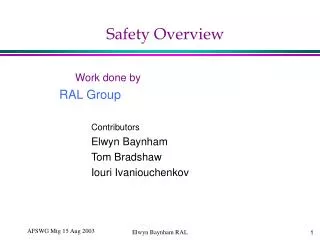 Safety Overview
