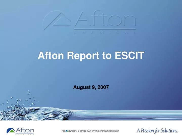 afton report to escit