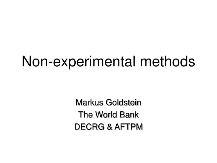 non experimental methods