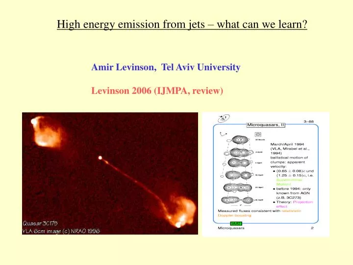 high energy emission from jets what can we learn