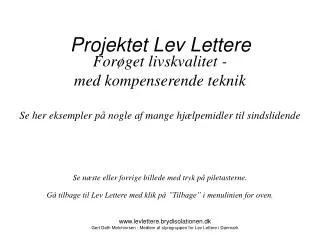 projektet lev lettere
