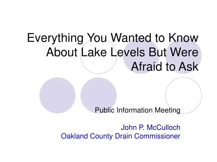 everything you wanted to know about lake levels but were afraid to ask