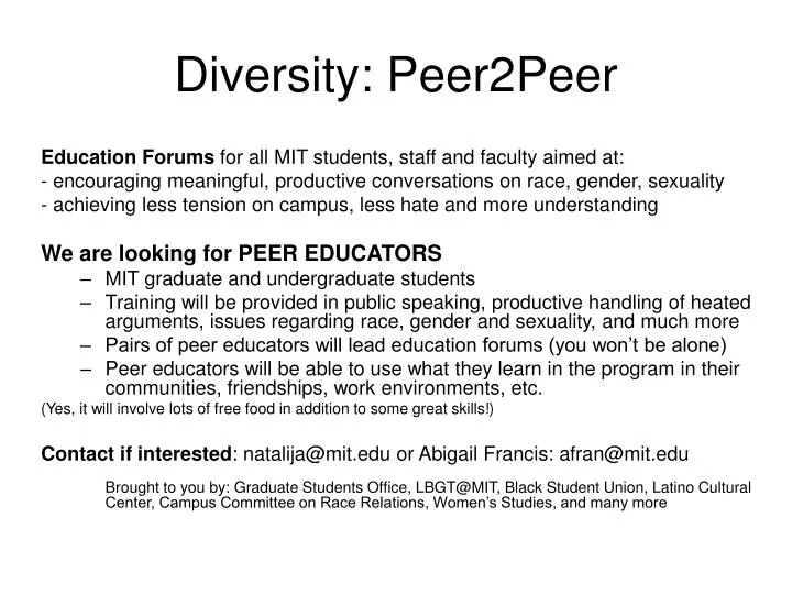 diversity peer2peer