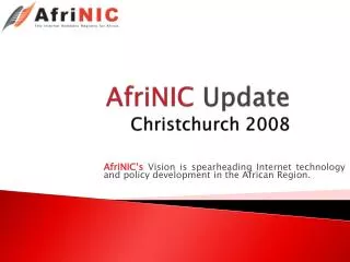AfriNIC Update Christchurch 2008