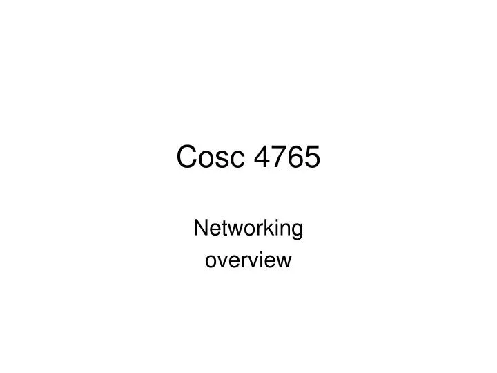 cosc 4765