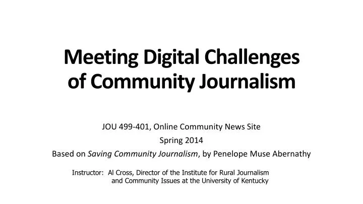 meeting digital challenges of community journalism