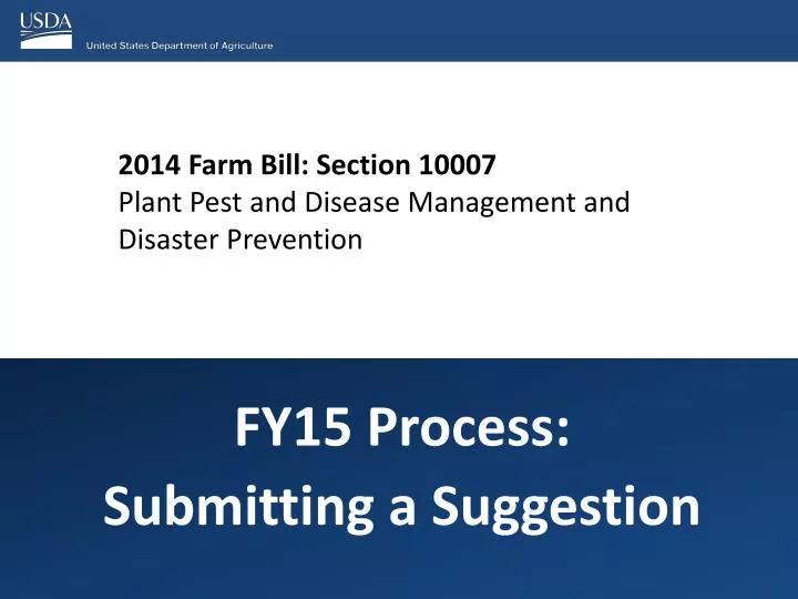 2014 farm bill section 10007 plant pest and disease management and disaster prevention