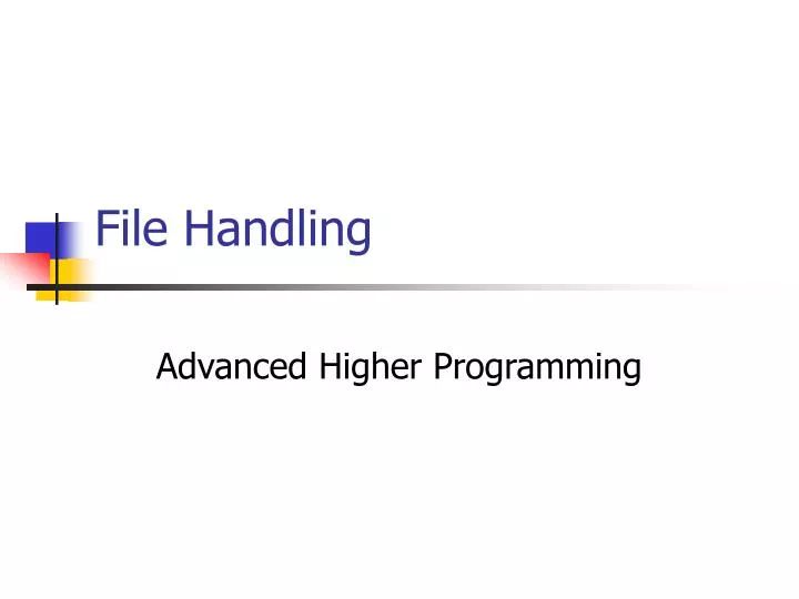 file handling