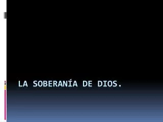 la soberan a de dios