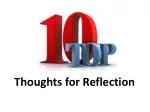 Thoughts for Reflection