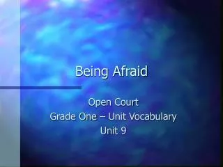 Being Afraid