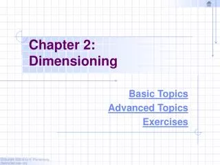 Chapter 2: Dimensioning