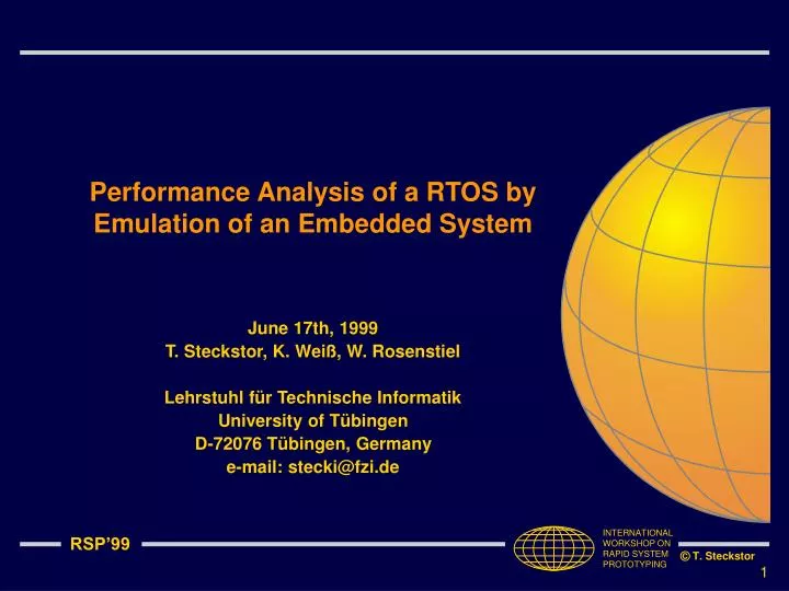 performance analysis of a rtos by emulation of an embedded system