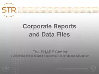 Corporate Reports and Data Files