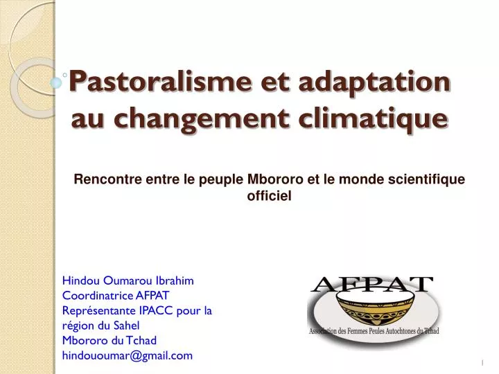 pastoralisme et adaptation au changement climatique