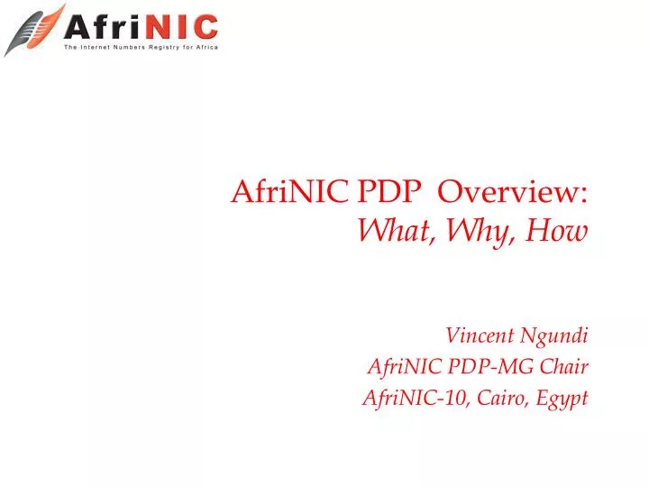 afrinic pdp overview what why how