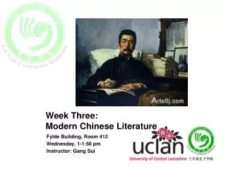 Week Three: Modern Chinese Literature
