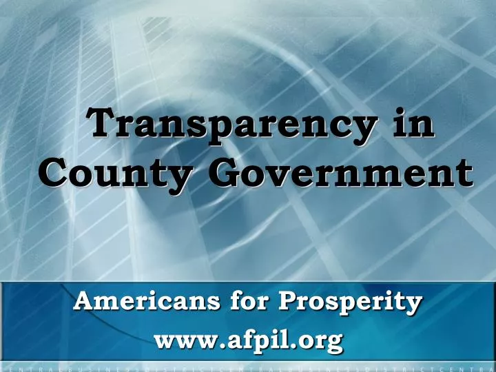 transparency in county government