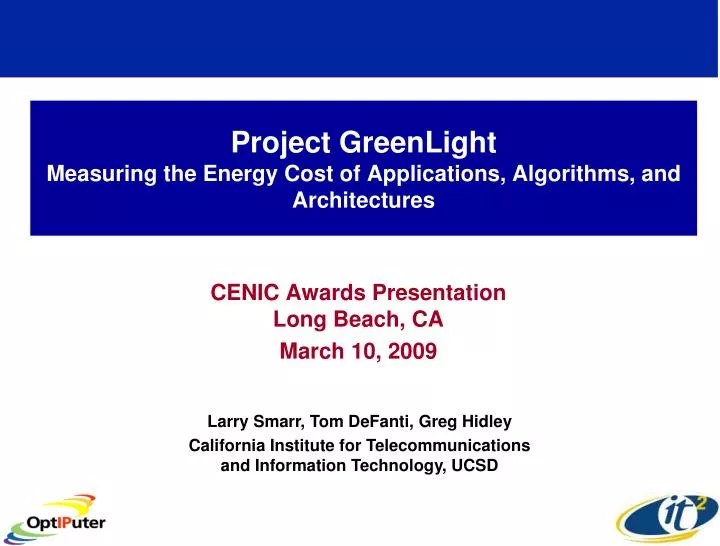project greenlight measuring the energy cost of applications algorithms and architectures