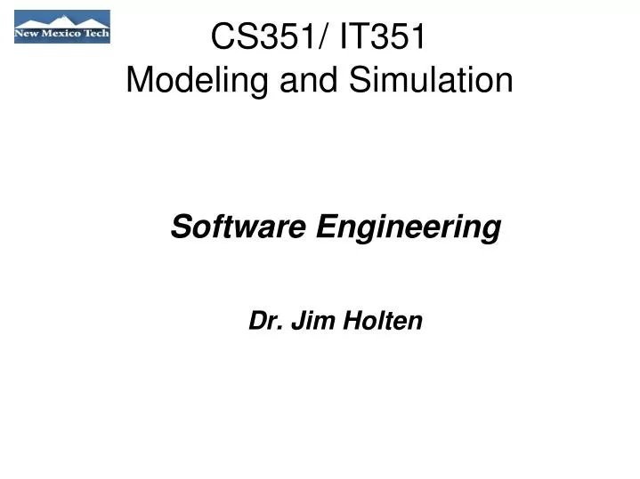 software engineering dr jim holten