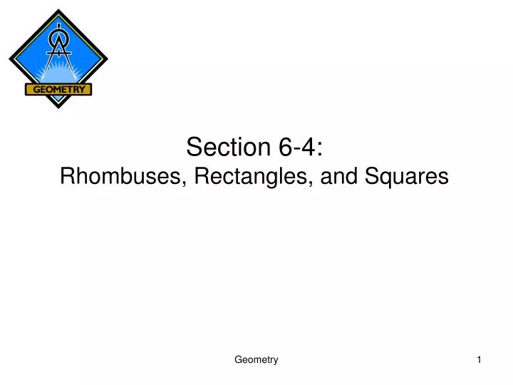 section 6 4 rhombuses rectangles and squares