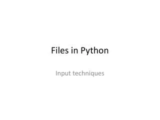 Files in Python