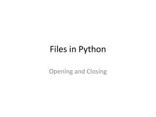 Files in Python