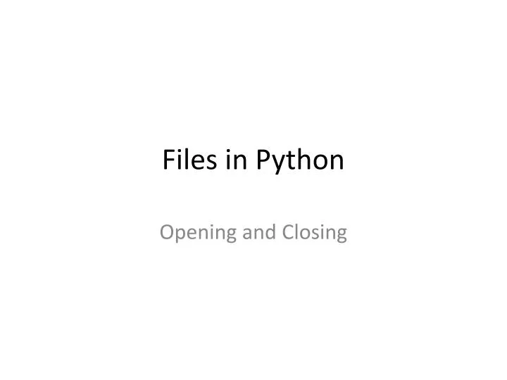 files in python