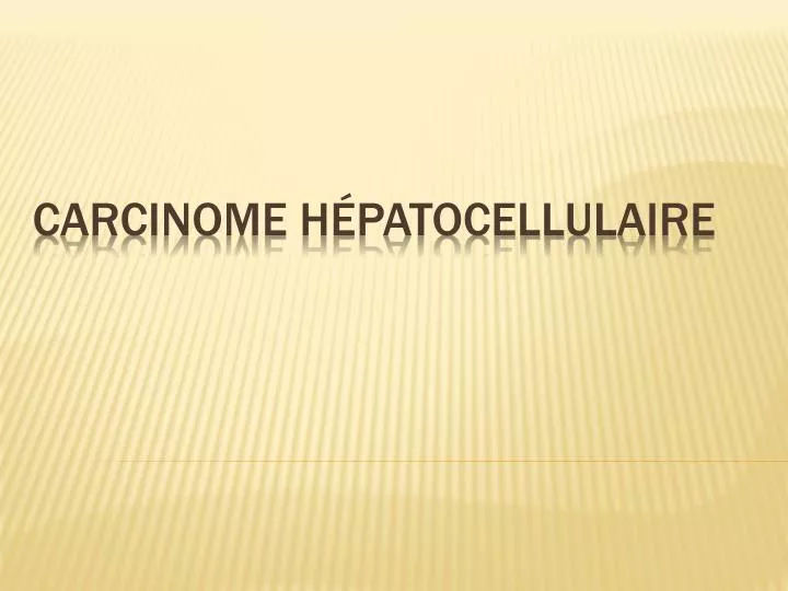 carcinome h patocellulaire