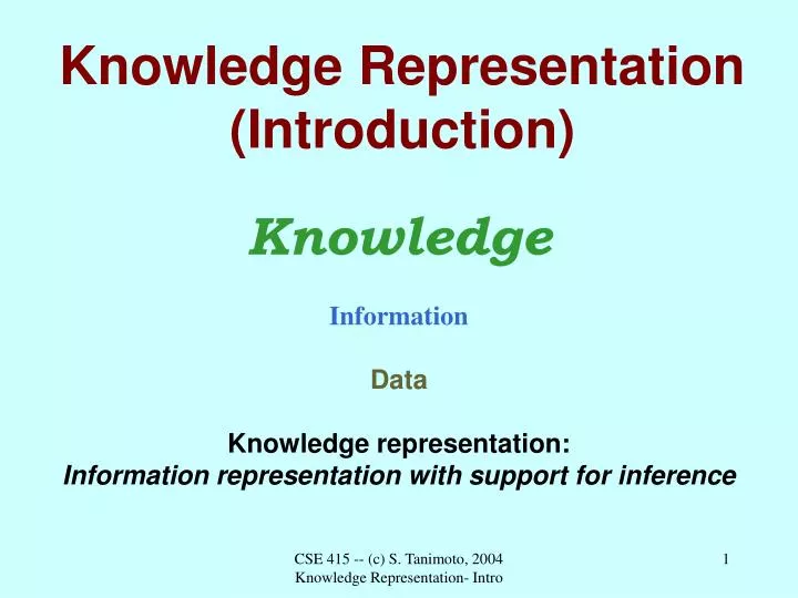 knowledge representation introduction