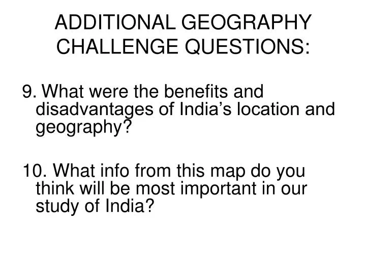 additional geography challenge questions