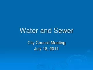 Water and Sewer